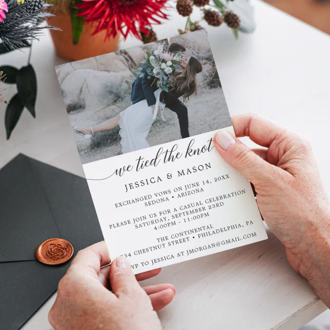 We Tied The Knot Invite Eloped Announcement | Zazzle