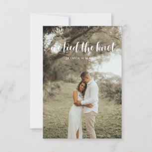 We Tied The Knot Invite Eloped Announcement Photo