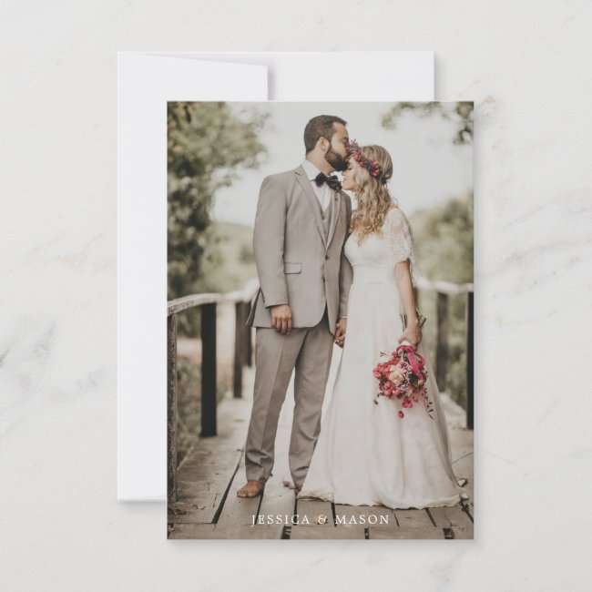 We Tied The Knot Invite Eloped Announcement Photo