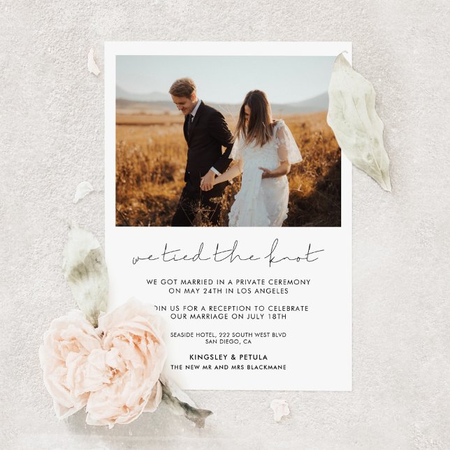  We tied the knot Minimalist photo card (Creator Uploaded)