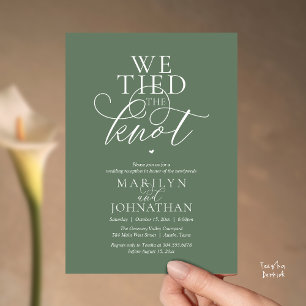 We Tied The Knot, Modern Classy Wedding Reception Invitation