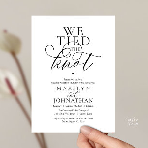 We Tied The Knot, Modern Classy Wedding Reception Invitation