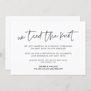 We tied the knot Modern minimalist announcement