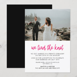 We tied the knot Modern photo announcement