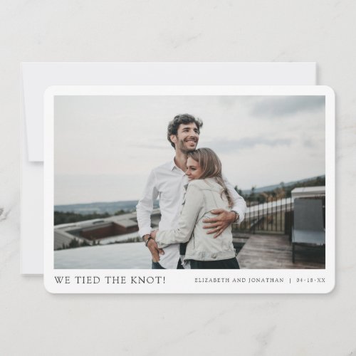 We Tied the Knot! Modern Photo Elopement Wedding Announcement