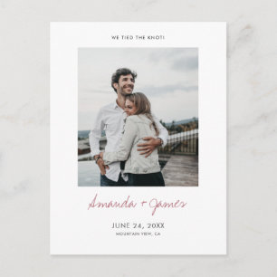 We Tied the Knot! Modern Photo Elopement Wedding Announcement Postcard