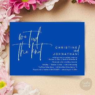 We tied the knot, Modern wedding reception Invitation