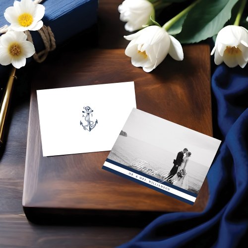 We Tied The Knot Nautical Navy  White Save The Date