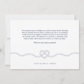We Tied The Knot Nautical Navy & White Thank You (Back)