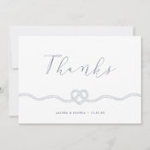 We Tied The Knot Nautical Navy & White Thank You (Front)
