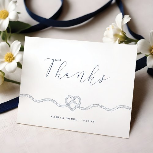 We Tied The Knot Nautical Navy  White Thank You