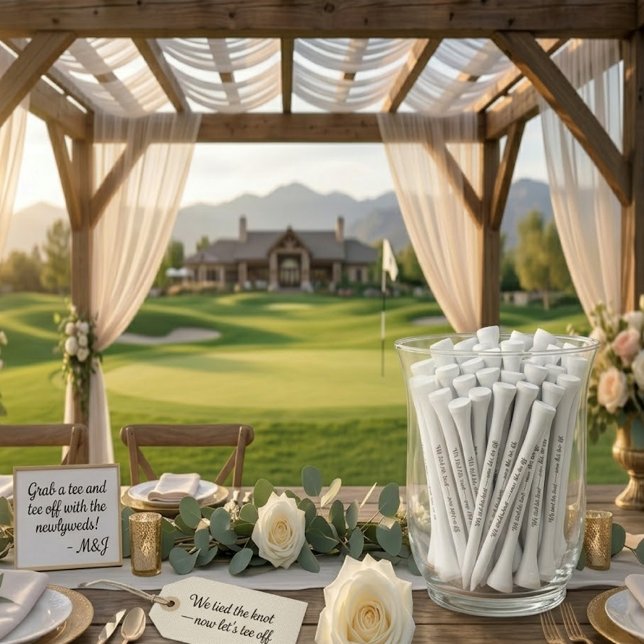 'We Tied The Knot - Now Let's Tee Off'' Wedding  Golf Tees (Creator Uploaded)