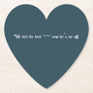 'We Tied The Knot - Now Let's Tee Off'' Wedding Paper Coaster