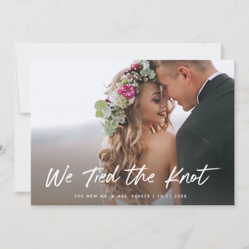 We Tied the Knot  Photo Elopement Announcement