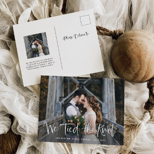 We Tied the Knot   Photo Elopement Announcement Postcard