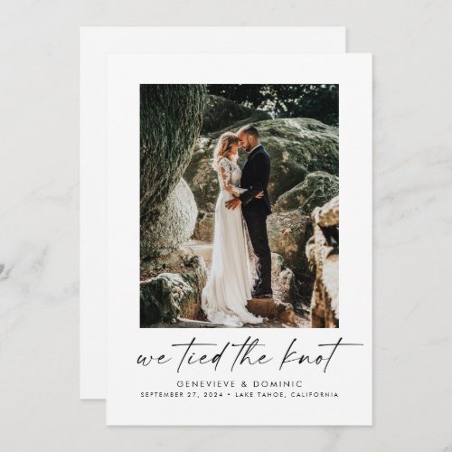 We Tied the Knot Photo Elopement/Wedding Announcement