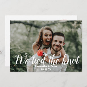 We tied the Knot Photo Wedding Announcement