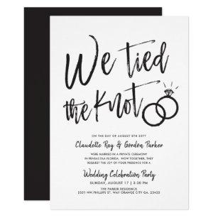 We Tied The Knot Post Wedding Party Invitation We Tied The Knot Post Wedding Party Invitation
