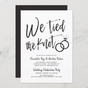 We Tied the Knot   Post Wedding Party Invitation