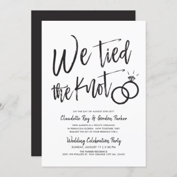 We Tied The Knot | Post Wedding Party Invitation by colorjungle at Zazzle