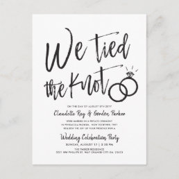 We Tied the Knot | Post Wedding Party Invitation P Postcard