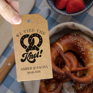 We Tied The Knot Pretzel Wedding Tag