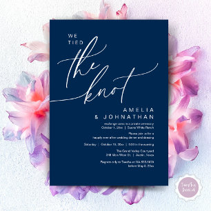 We tied the knot, Romantic Wedding Dinner Party Invitation