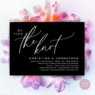 We Tied The Knot Romantic Wedding Elopement Dinner Invitation