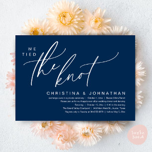 We Tied The Knot Romantic Wedding Elopement Dinner Invitation