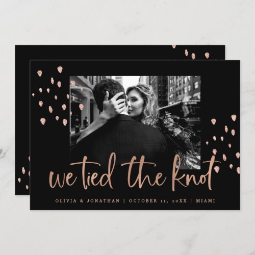We Tied the Knot  Rose Gold Wedding Announcement