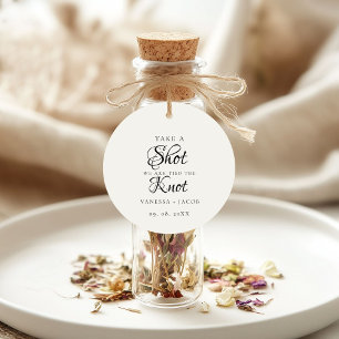 We tied the knot so take a shot Wedding Favor  Favor Tags