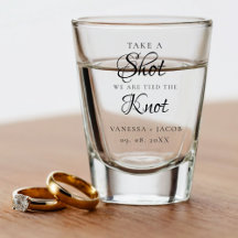 We tied the knot so take a shot Wedding Favor 
