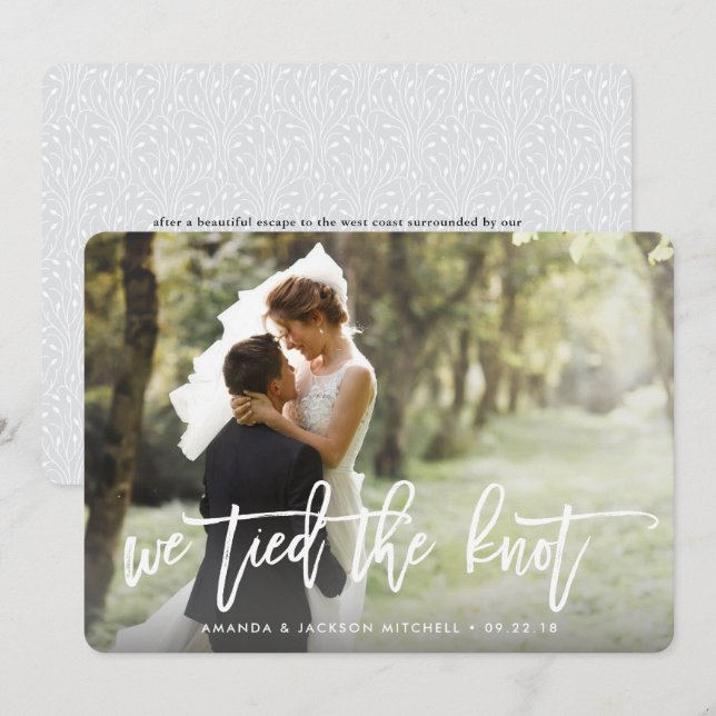 We Tied the Knot | Wedding Announcement (Front/Back)