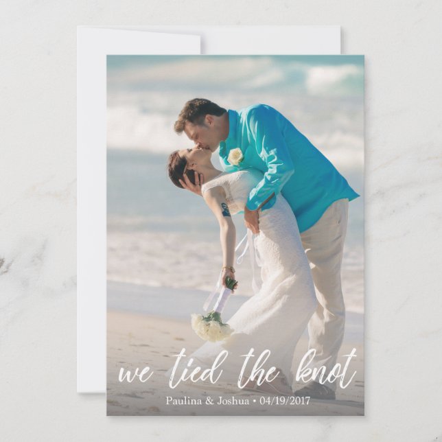 We Tied The Knot - Wedding Announcement (Front)
