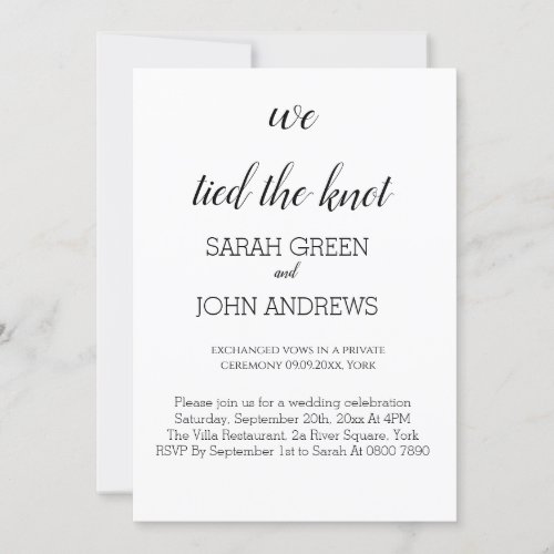 We tied the knot wedding announcement