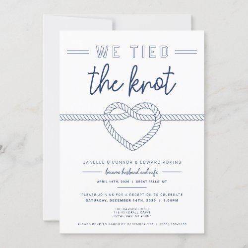 We Tied The Knot Wedding Announcement And Invite