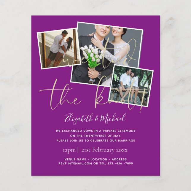 We Tied The Knot Wedding Announcement Invitations (Front)