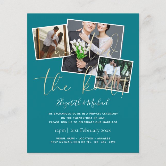 We Tied The Knot Wedding Announcement Invitations (Front)