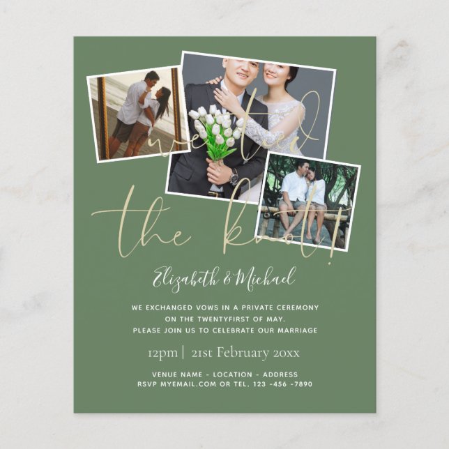 We Tied The Knot Wedding Announcement Invitations (Front)