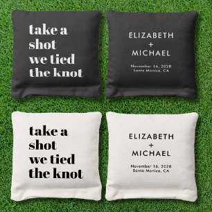 We Tied The Knot Wedding Cornhole Bags