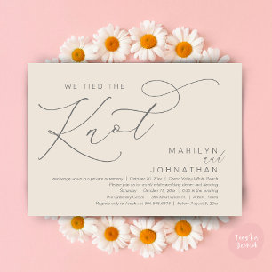 We Tied The Knot, Wedding Elopement Dinner Party Invitation
