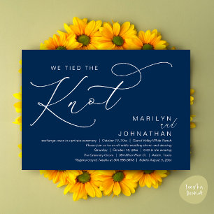 We Tied The Knot, Wedding Elopement Dinner Party Invitation