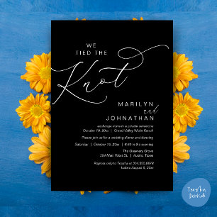We tied the knot, Wedding Elopement Dinner Party Invitation