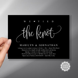 We Tied The Knot, Wedding Elopement Dinner Party Invitation