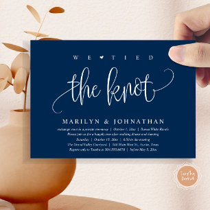 We Tied The Knot, Wedding Elopement Dinner Party Invitation