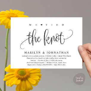 We Tied The Knot, Wedding Elopement Dinner Party Invitation