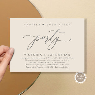 We Tied The Knot, Wedding Elopement Dinner Party Invitation