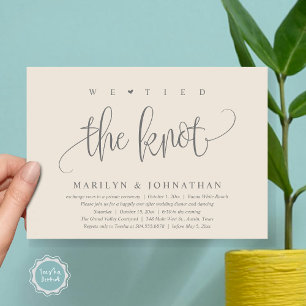 We Tied The Knot, Wedding Elopement Dinner Party Invitation