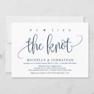 We Tied The Knot, Wedding Elopement Party Invitat Invitation