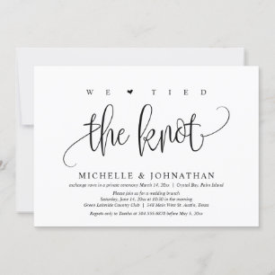 We Tied The Knot, Wedding Elopement Party Invitat Invitation